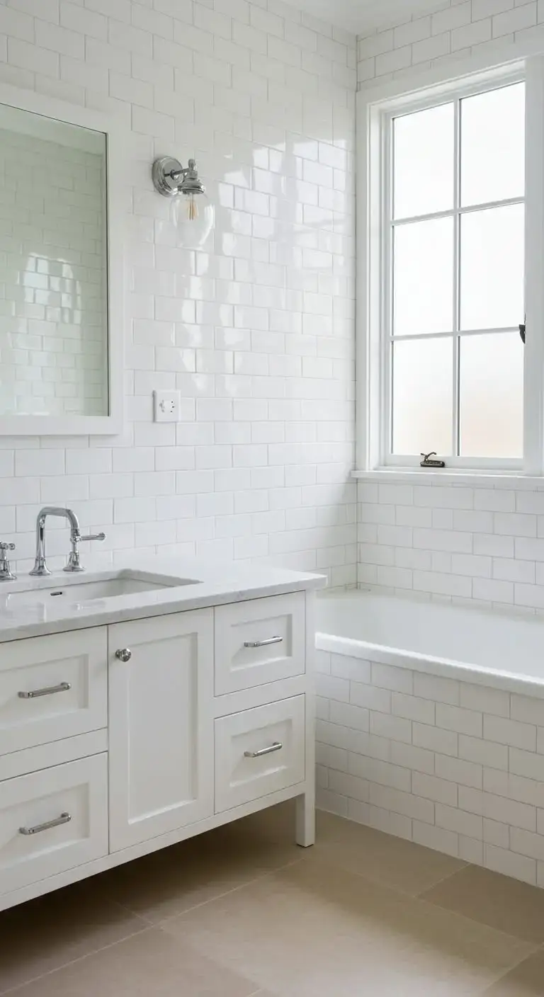 13 Bathroom Backsplash Ideas Vanities Tile You’ll Love 3 1. Classic Subway Tile Backsplash