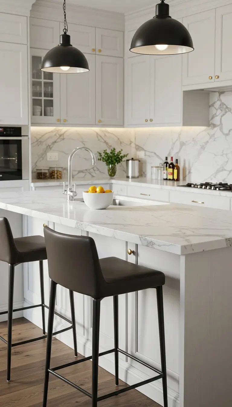 15 Smart U Shape Kitchen Island Ideas You’ll Love 3 1. Classic White U-Shape Kitchen Island with Seating