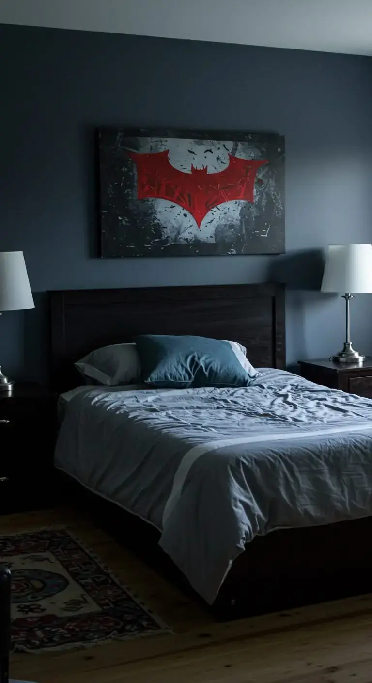 21 Batman Bedroom Ideas to Make Any Room Super Cool 3 1. Dark Knight Wall Art