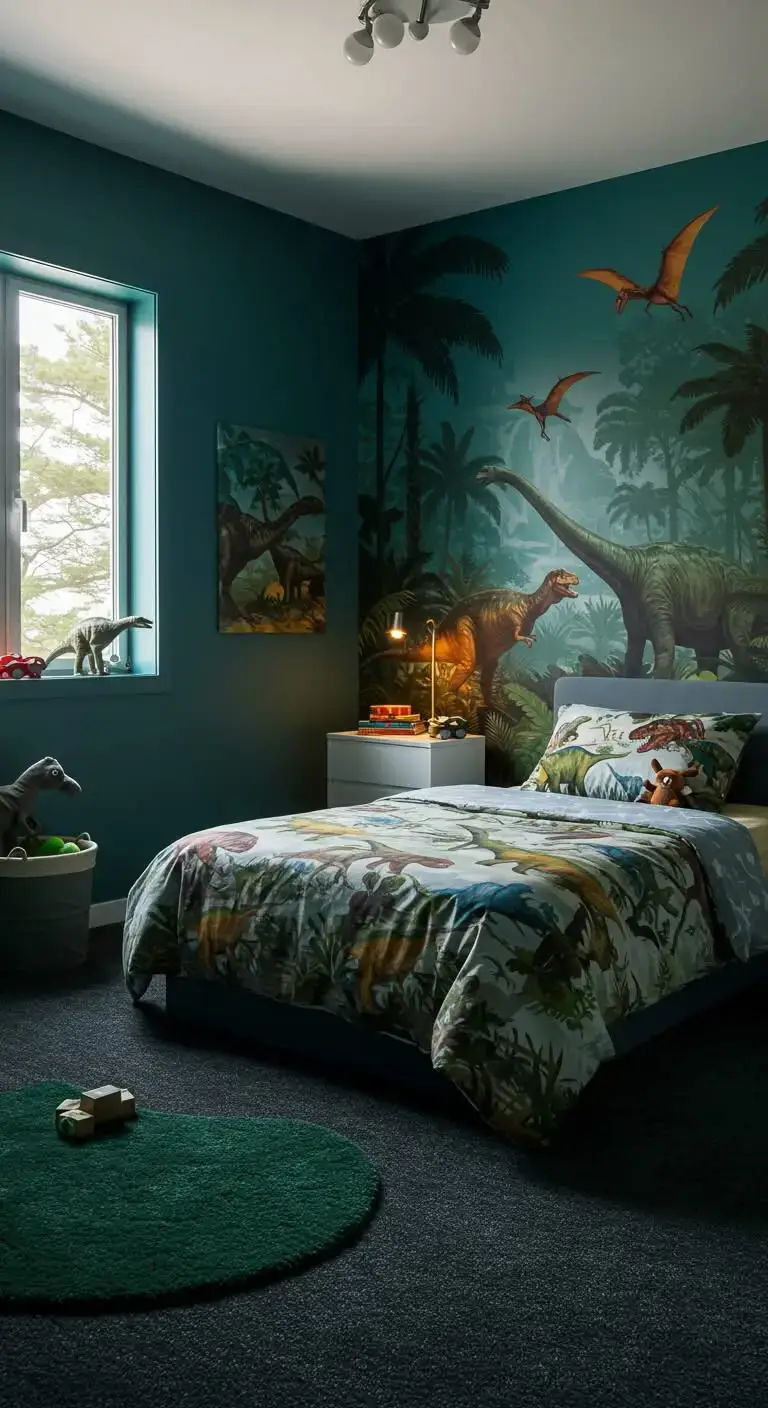 21 Dinosaur Bedroom Ideas For Boy Toddlers You’ll Love 3 1. Dinosaur Wall Murals
