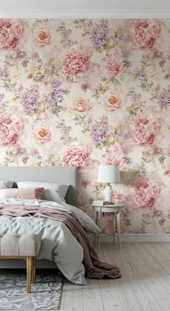 1. Floral Wallpaper for a Romantic Feel