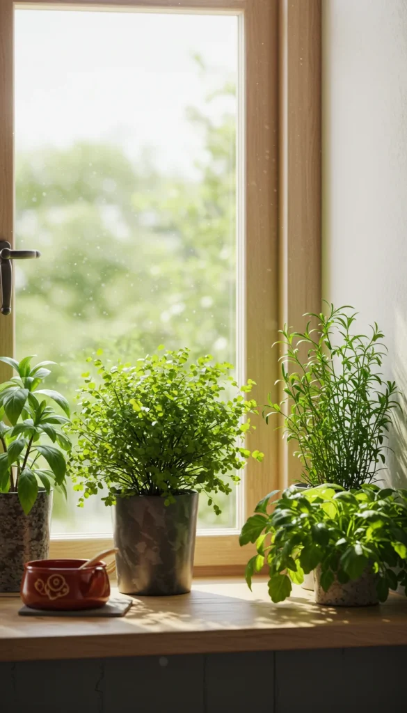 23 Beautiful Kitchen Window Sill Decor Ideas to Brighten Your Space 1 1. Fresh Greenery for a Natural Touch