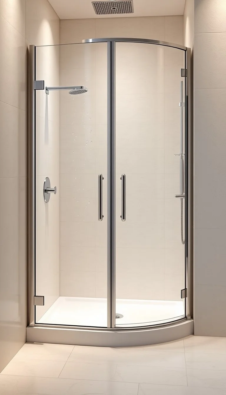 12 Half Wall Shower Ideas for a Bright & Chic Bathroom 3 Glass Half Wall with a Frameless Shower Door