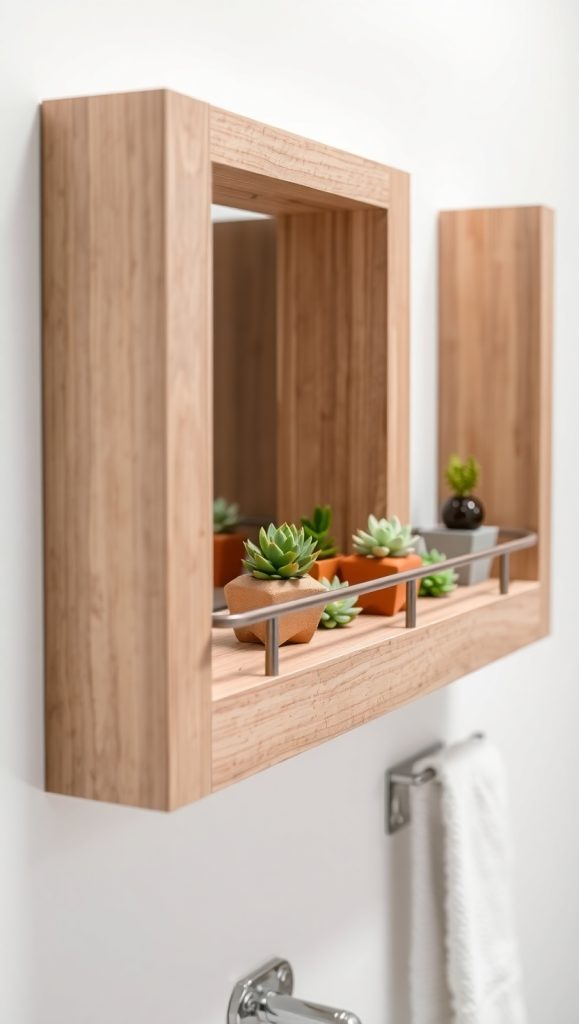 19 Bathroom Shelf Decor Ideas Cozy & Welcoming Designs 1 Mini Succulent Garden