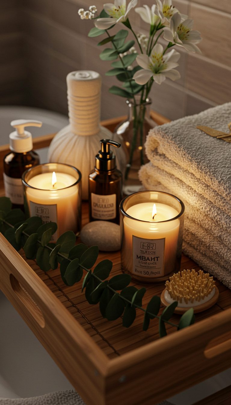 23 Bathroom Tray Decor Ideas for a Clean, Stylish Look 3 Minimalist Elegance