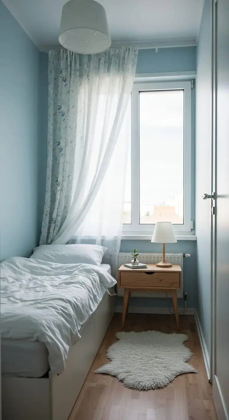 23 Stylish Tiny Bedroom Ideas That Maximize Space 3 1. Use Light Colors for an Airy Feel