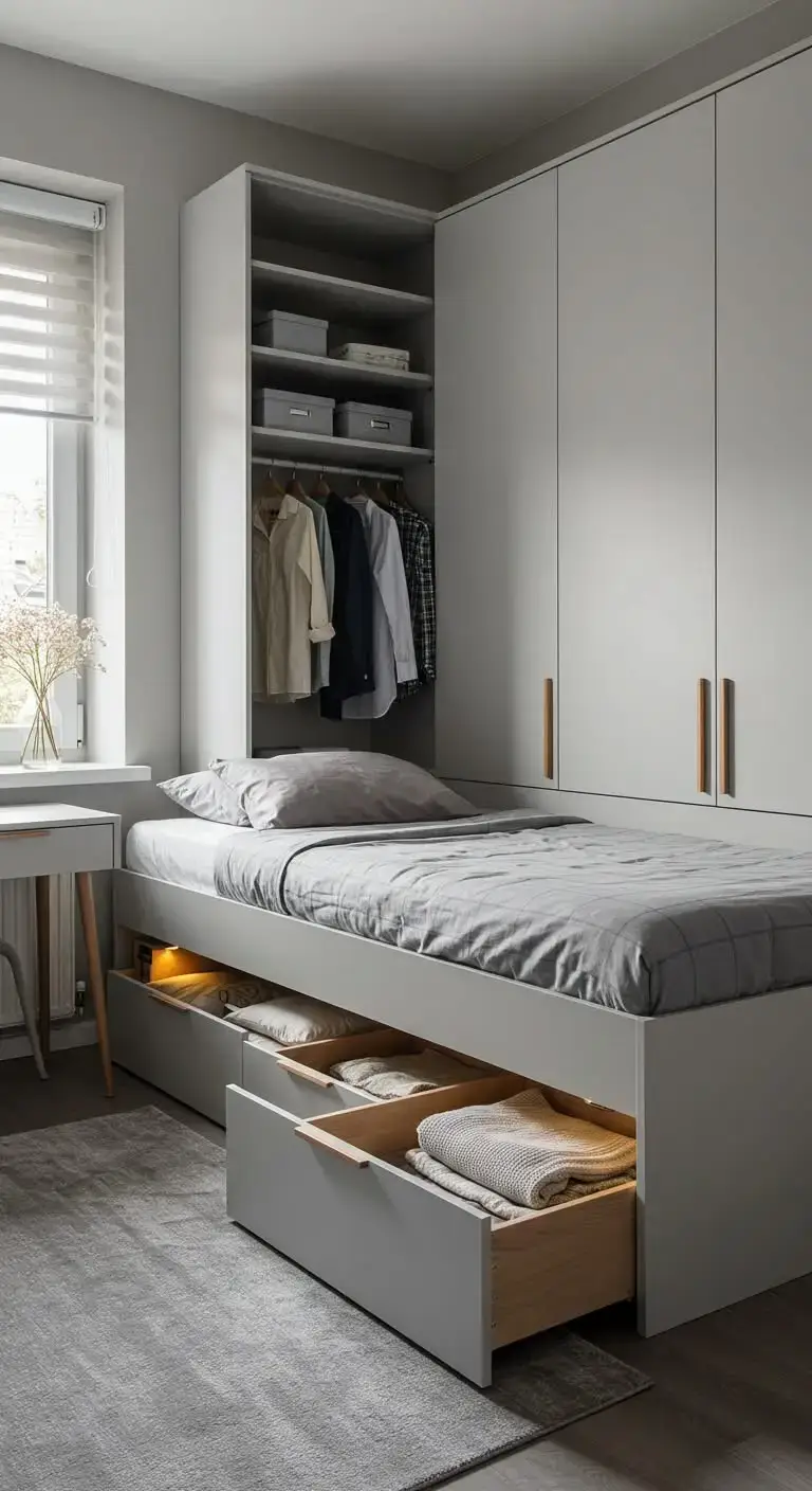 17 Small Bedroom Storage Ideas That Are Simple and Stylish 3 1. Utilize Under-Bed Storage