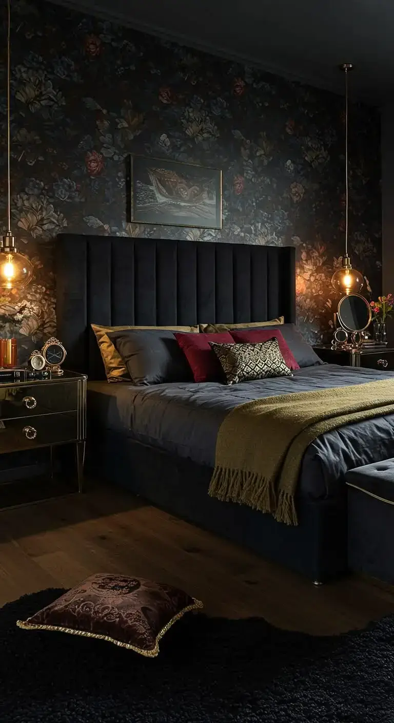 23 Stunning Baddie Bedroom Ideas on a Budget 12 10. Accent Wall with Wallpaper