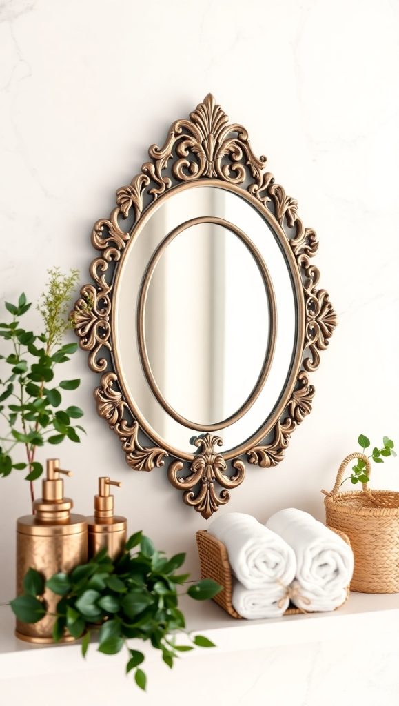 19 Bathroom Shelf Decor Ideas Cozy & Welcoming Designs 10 Decorative Mirrors