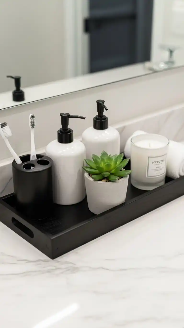 23 Bathroom Tray Decor Ideas for a Clean, Stylish Look 12 10. Functional Yet Stylish