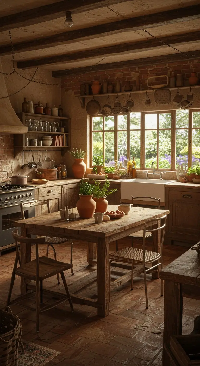 11 Earthy Kitchen Ideas to Warm Up Your Home 12 10. Incorporate Vintage or Repurposed Furniture