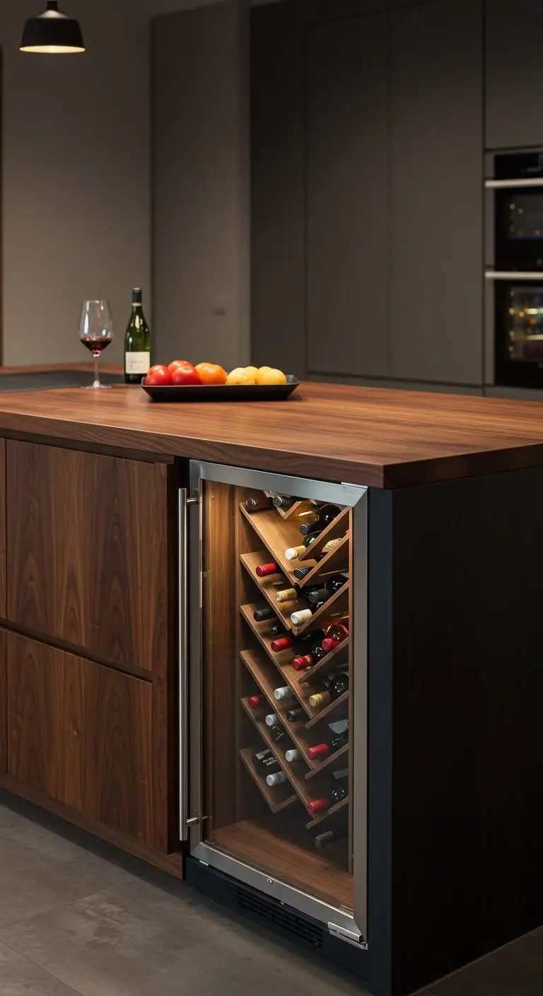 16 Kitchen Island Ideas to Transform Your Kitchen 12 10. Kitchen Island with Wine Rack