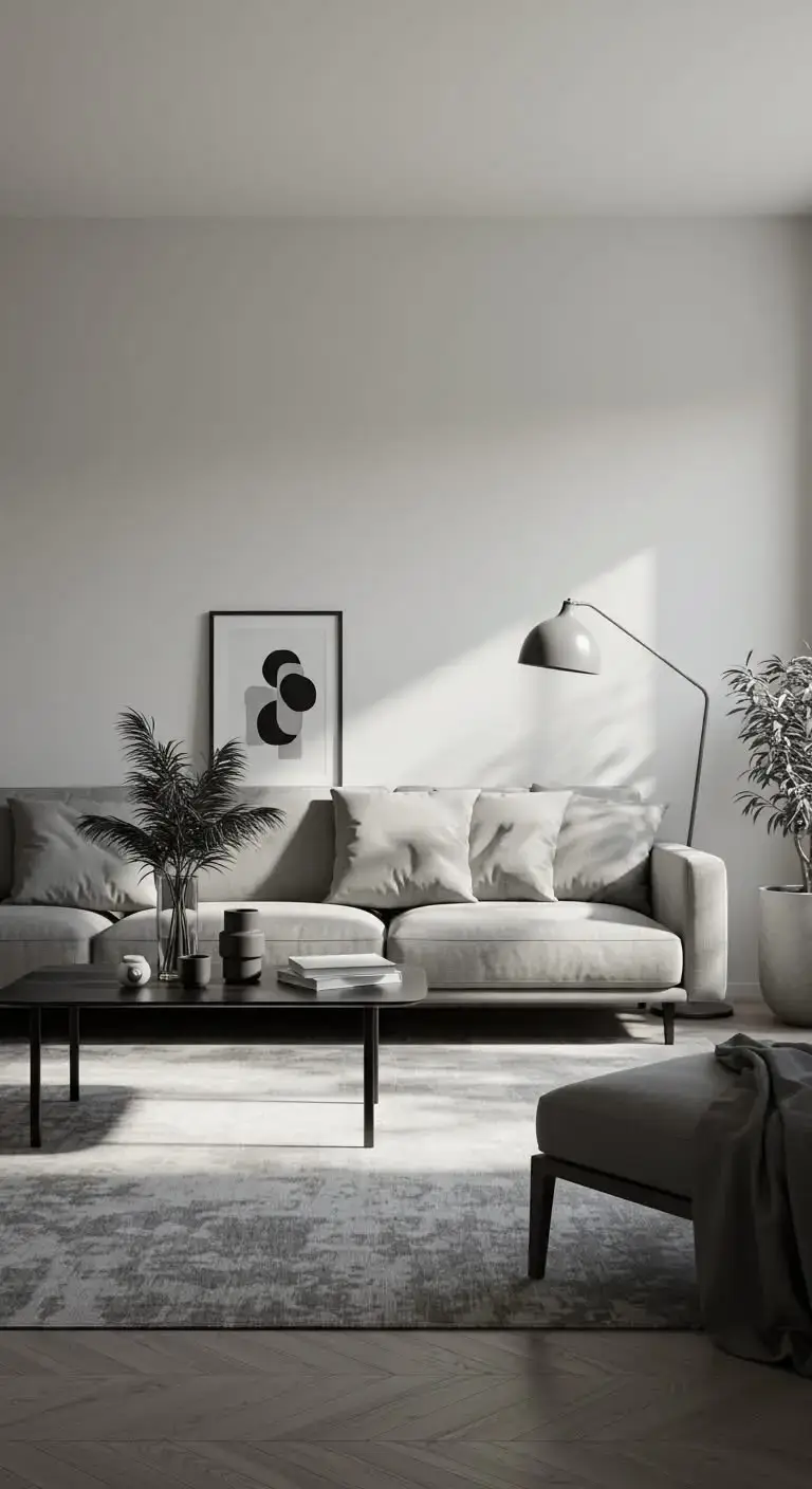 Minimalist Living Room Ideas for a Sleek, Modern Space 13 10. Opt for a Monochrome Theme