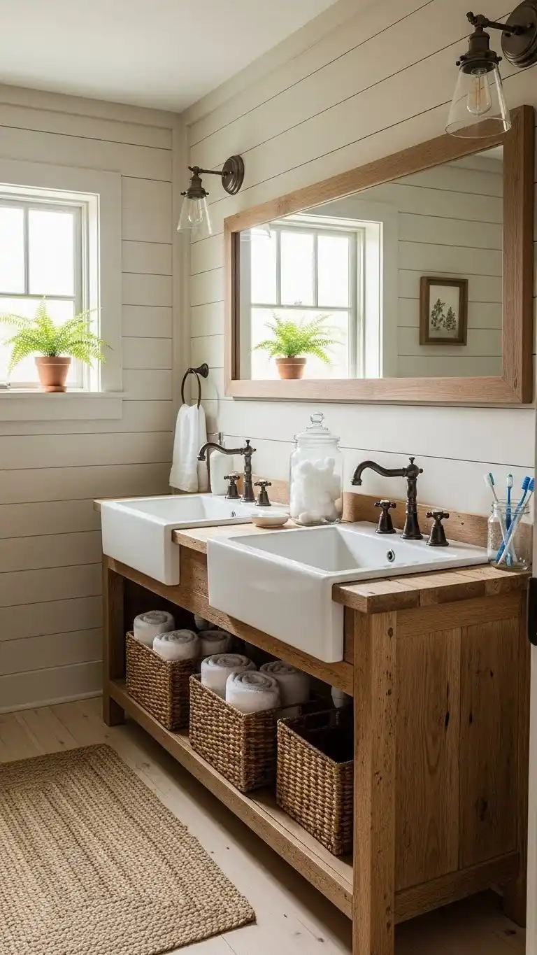 12 Inspiring Bathroom Ideas for Any Home 12 10. Rustic Farmhouse Style