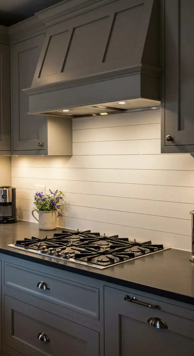 13 Stunning Kitchen Backsplash Ideas for White Cabinets 13 10. Shiplap Backsplash for a Farmhouse Look