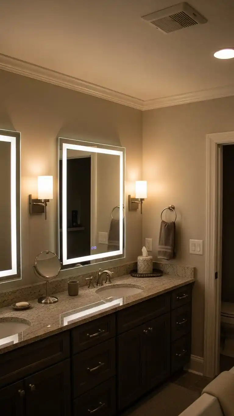 21 Inspiring Master Bathroom Ideas for a Fresh Look 12 10. Soft Lighting for a Cozy Vibe