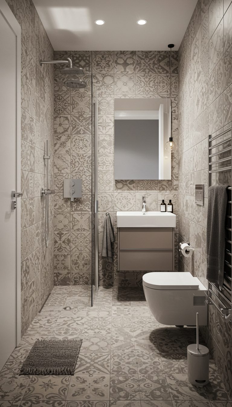 Small Bathroom Design Ideas: 15 Smart & Stylish Tips 12 Use Patterned or Textured Tiles