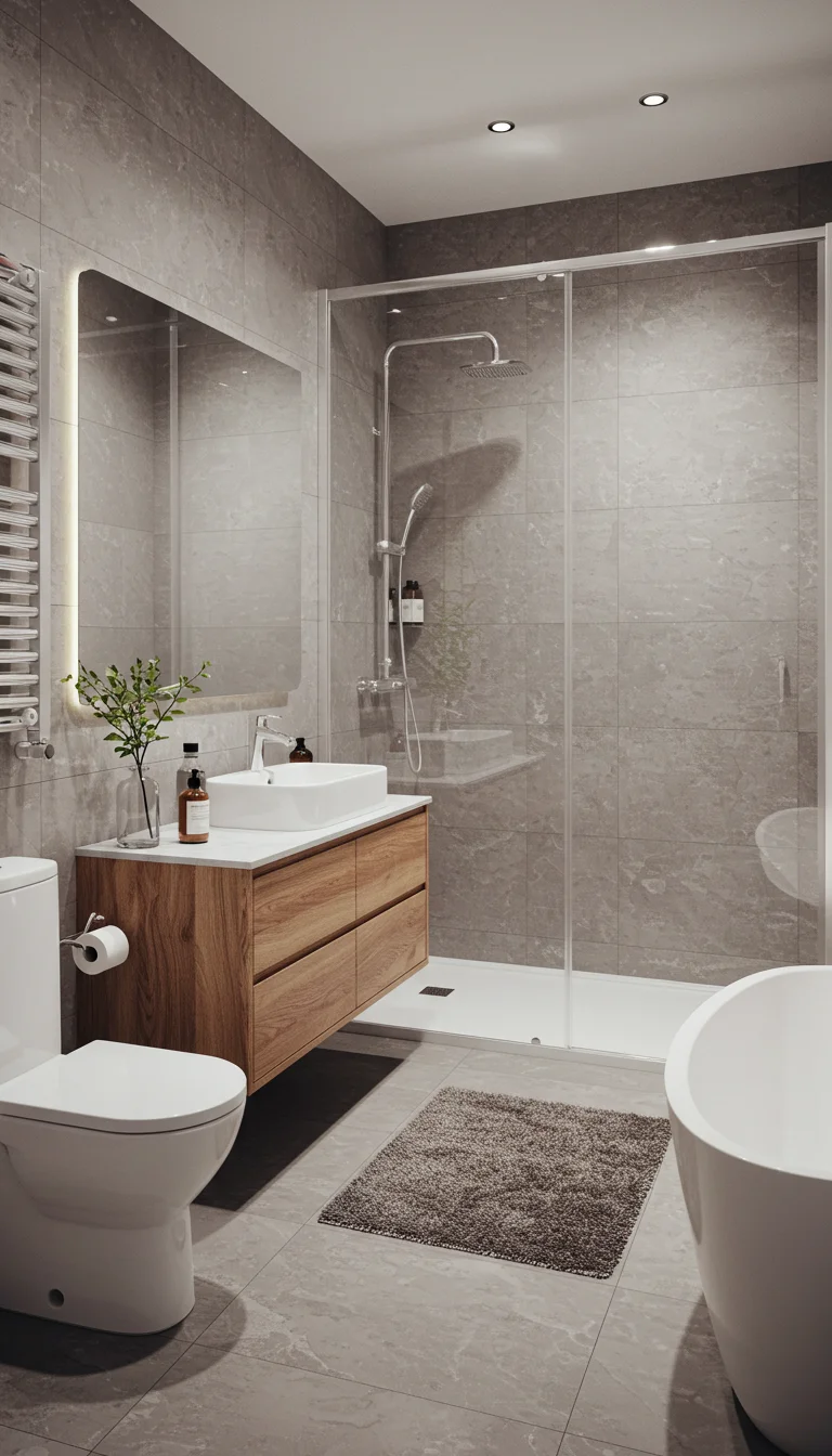15 Simple + Chic Bathroom Design Interior Ideas 12 10. Wet Room Design