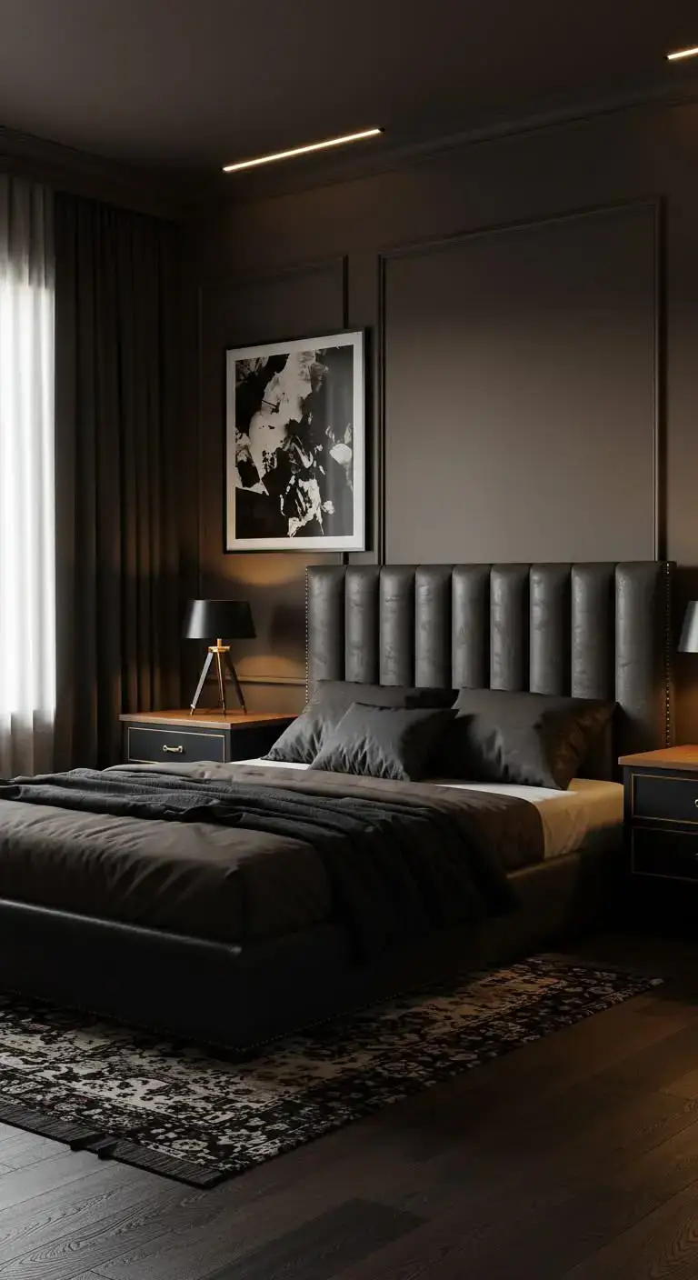 17 Bedroom Style Ideas for a Modern Look 13 11. Black & Brown Elegance