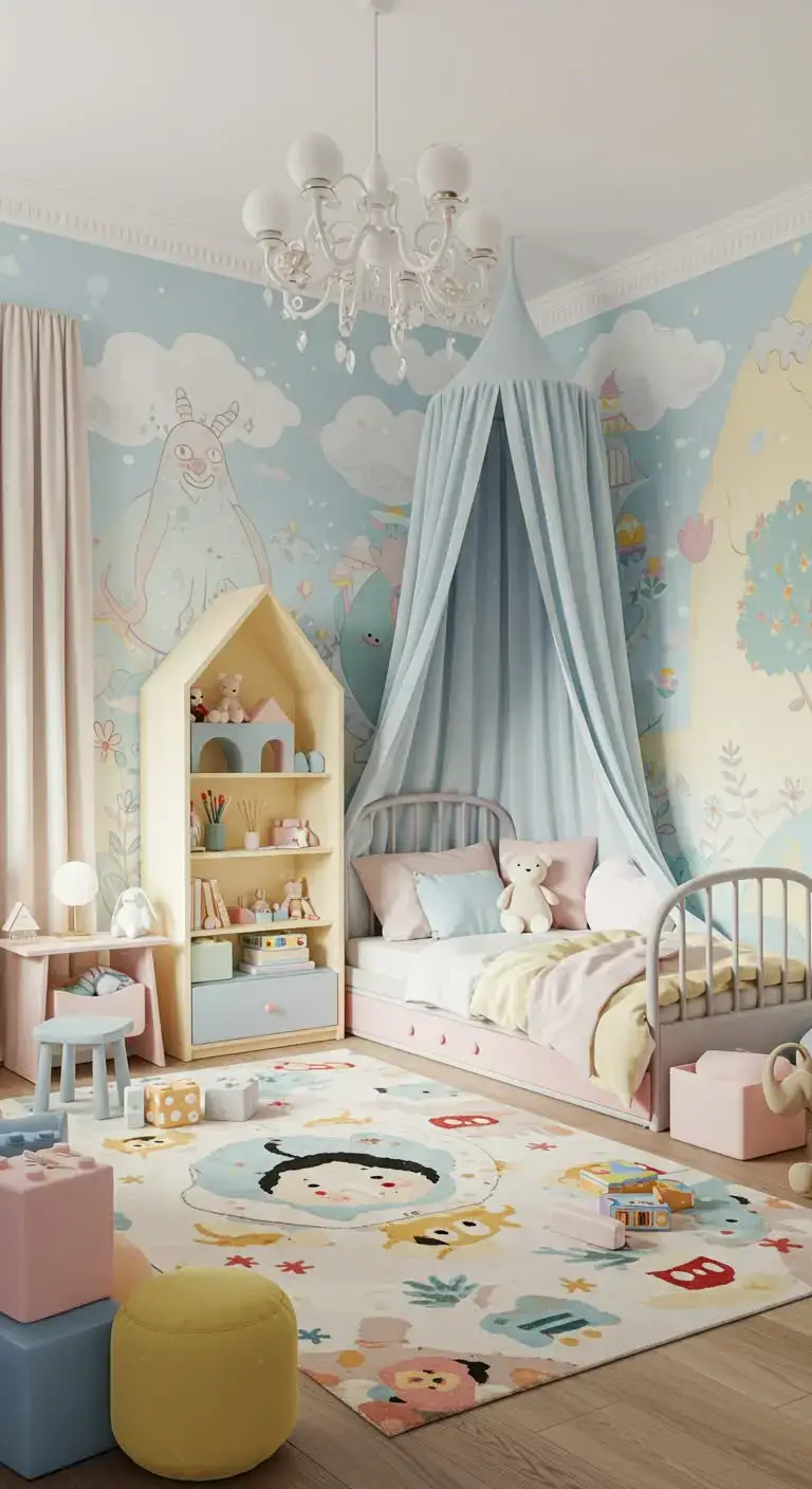 21 Simple Bedroom Decor Ideas on a Budget 13 11. Creative Kids’ Bedroom