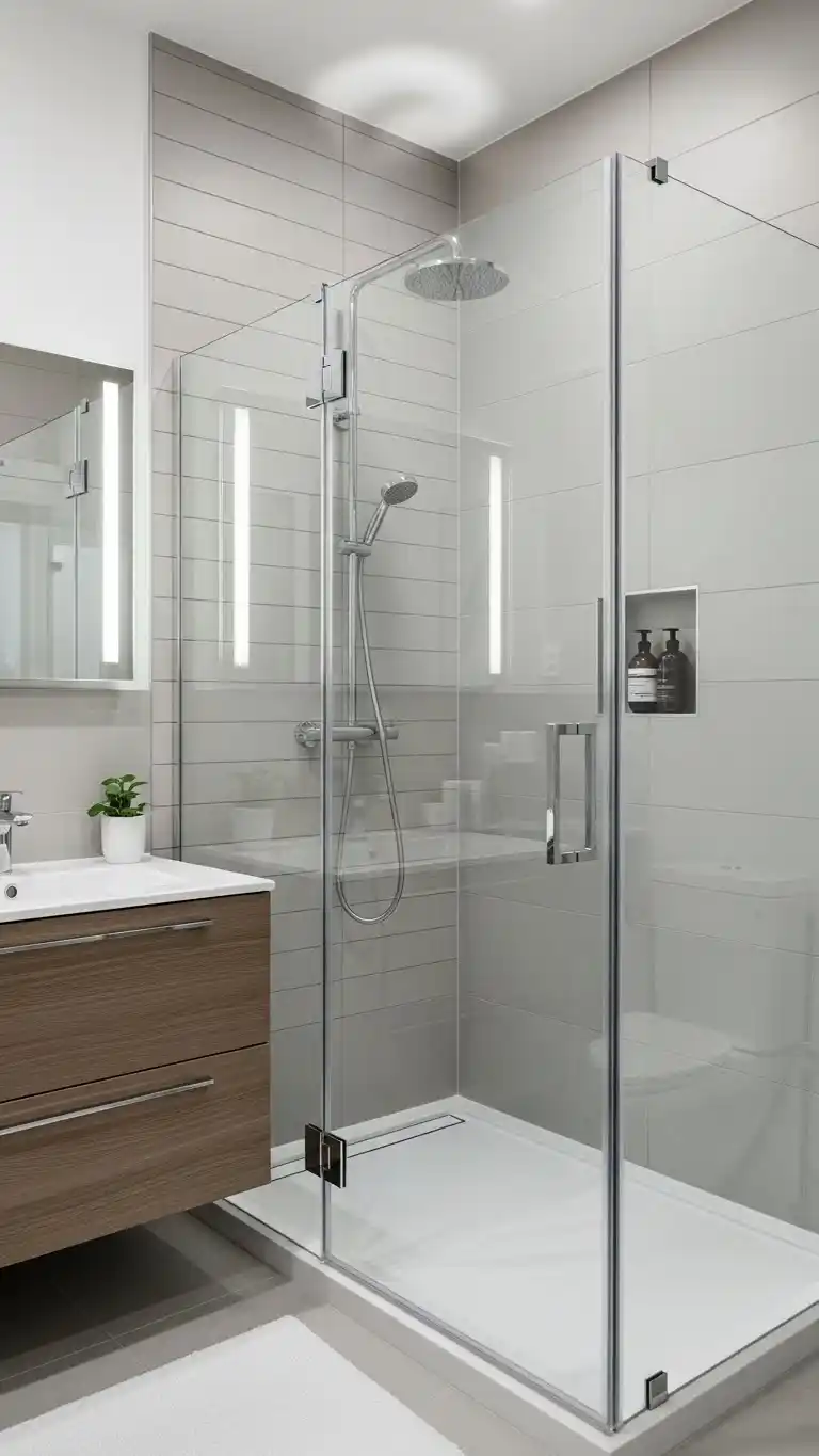 15 Simple + Chic Bathroom Design Interior Ideas 13 11. Glass Shower Enclosure