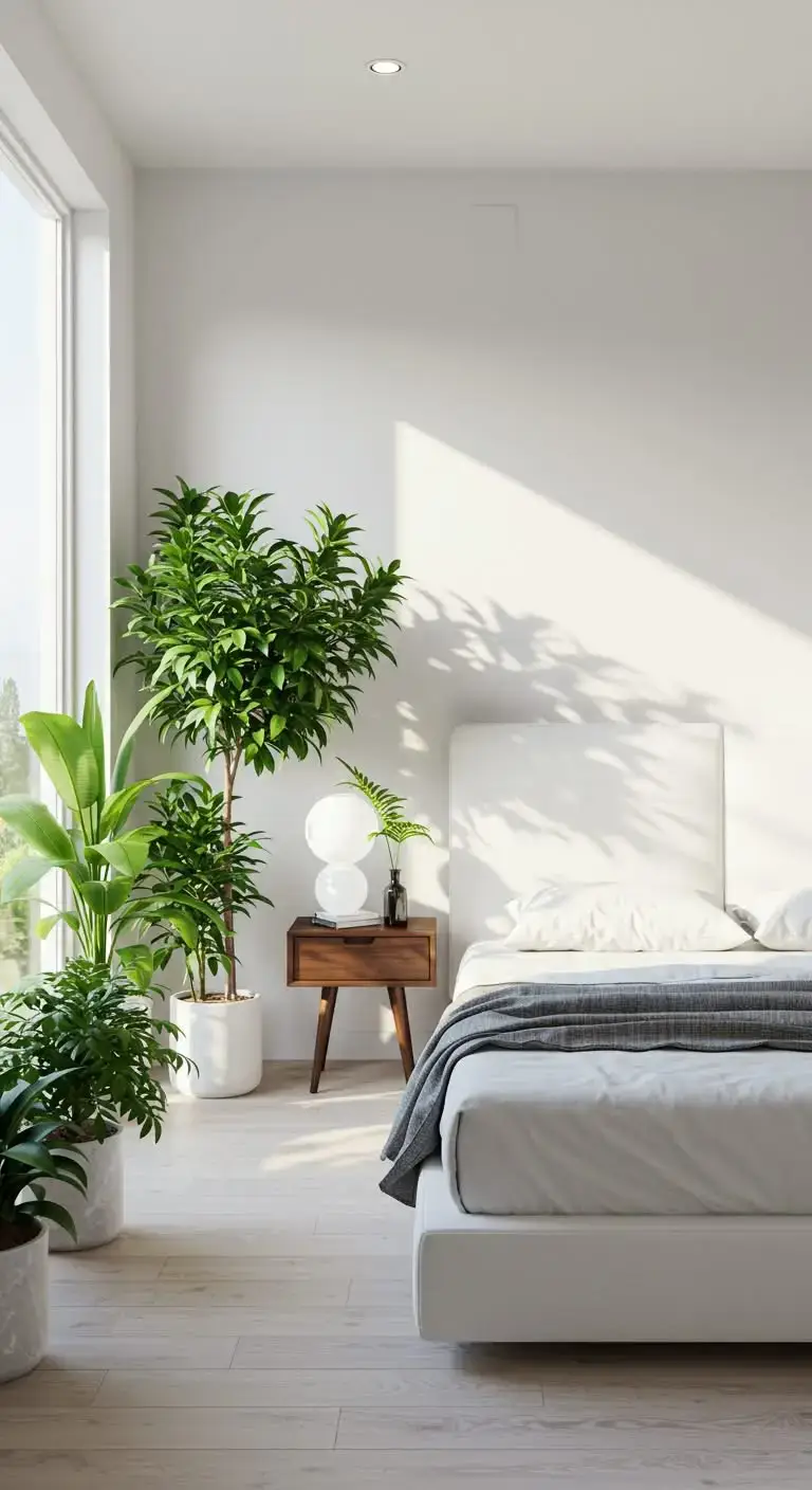 17 Bright & Stylish Modern Italian Bedroom Ideas 13 11. Indoor Plants for a Fresh Touch