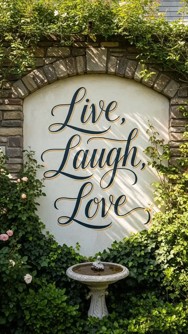 15 Stunning Backyard Garden Wall Painting Ideas 13 11. Inspirational Quotes and Calligraphy