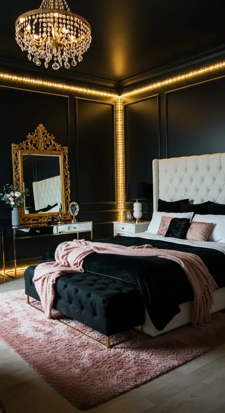 23 Stunning Baddie Bedroom Ideas on a Budget 13 11. LED Strip Lights