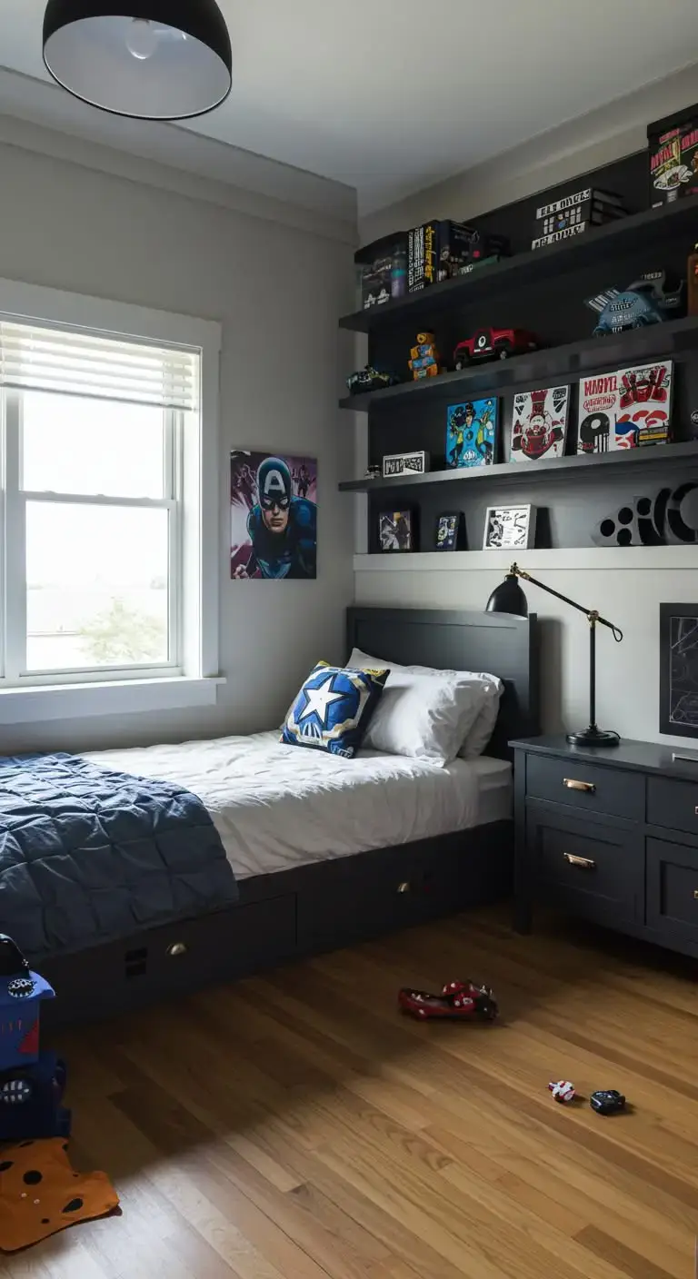 15 Cool Marvel Bedroom Ideas for Boys’ Spaces 13 11. Marvel-Themed Study Area