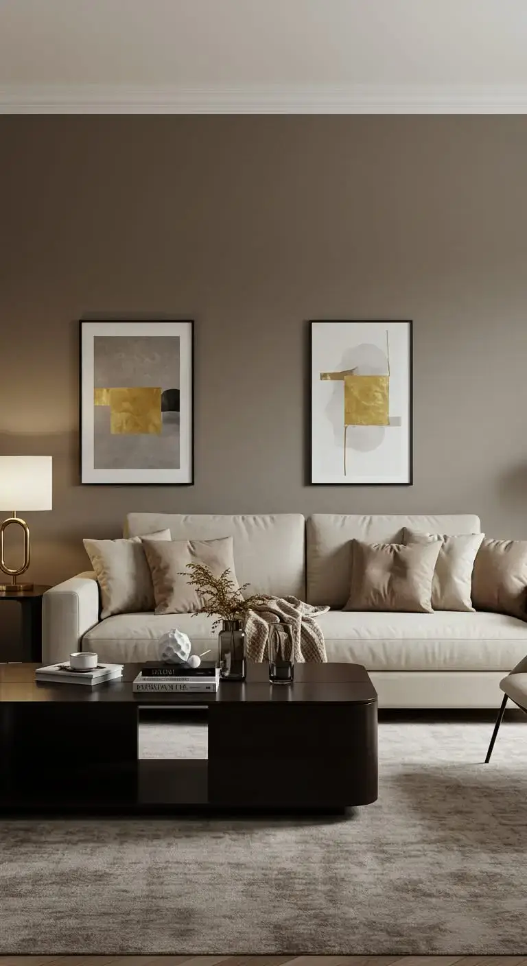 25 Chic Living Room Colors Ideas for Every Home Style 13 11. Neutral Taupe