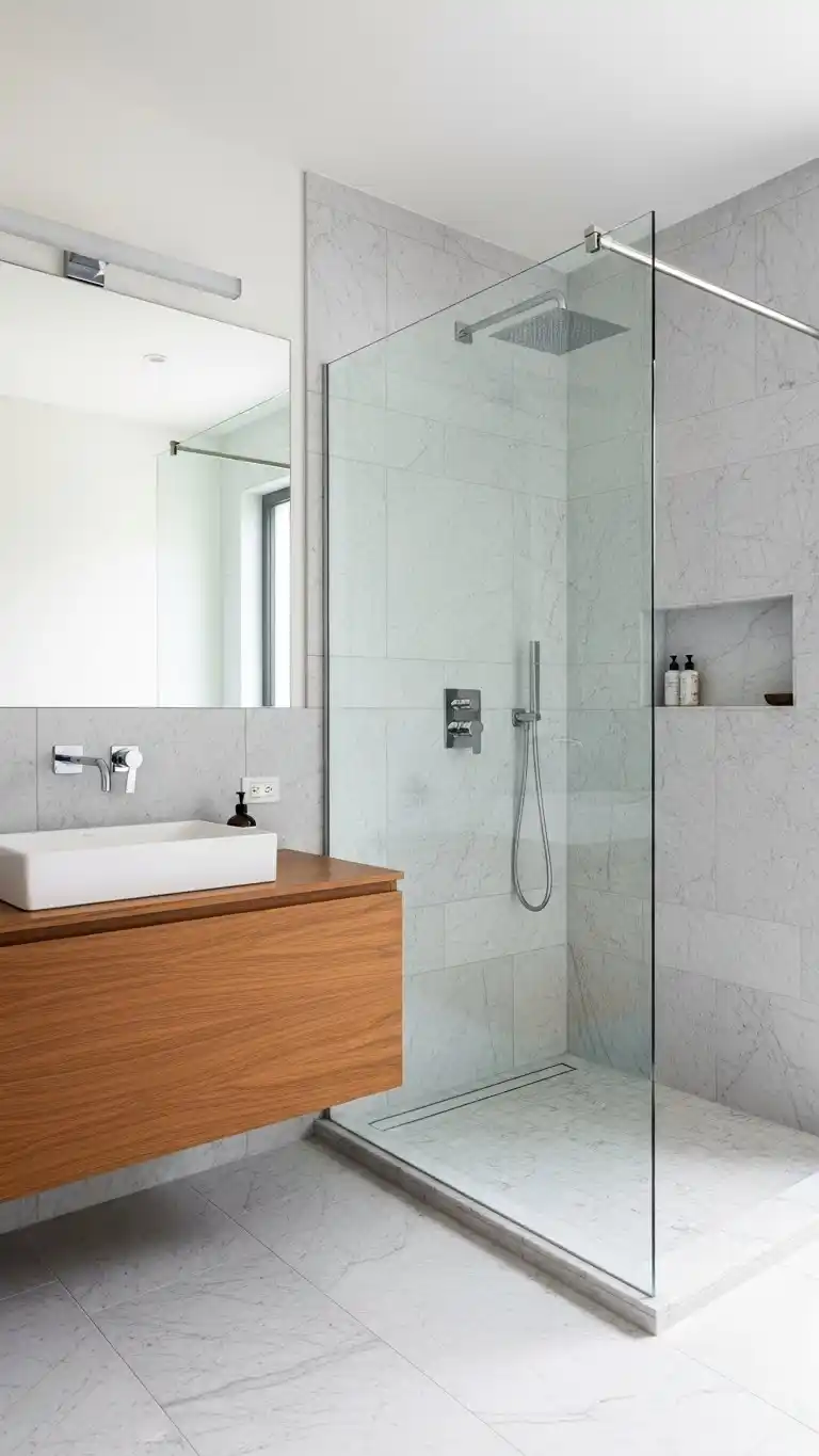 21 Small Bathroom Under Stairs Ideas That Maximize Space 13 11. Use Glass Shower Doors