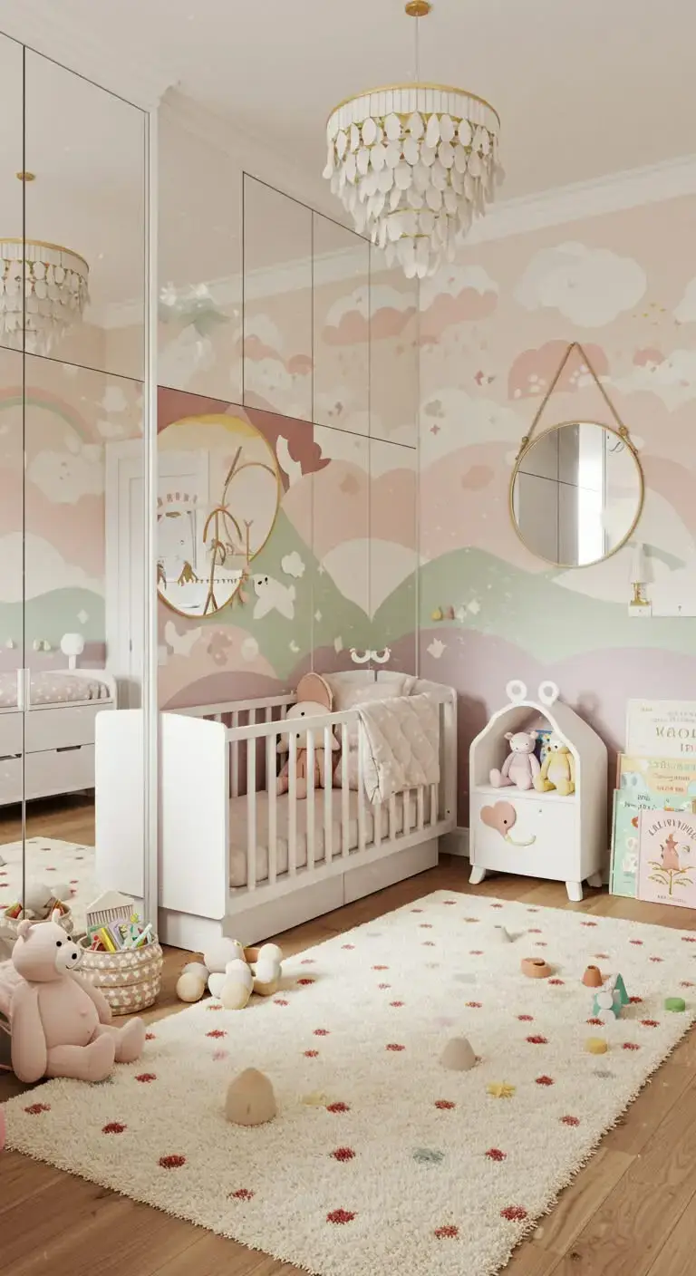 21 Toddler Girl Bedroom Ideas Small & Stylish 14 11. Use Mirrors to Create a Sense of Space