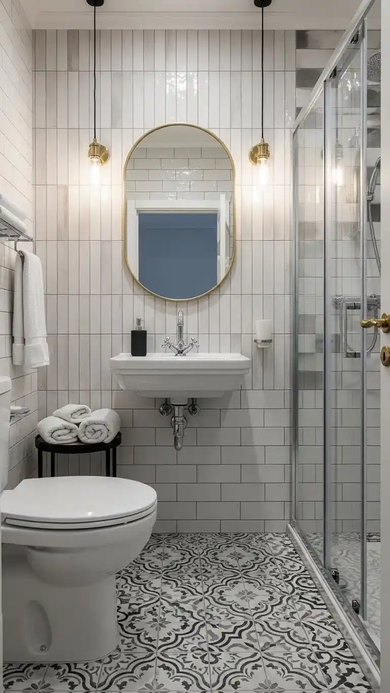 11 Bright & Cozy Small Bathroom Ideas for Any Home 13 11. Use Tiles to Your Advantage