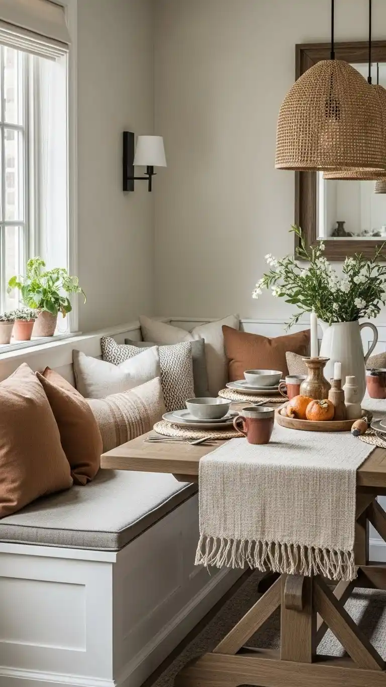 11 Earthy Kitchen Ideas to Warm Up Your Home 14 12. Add a Cozy Breakfast Nook