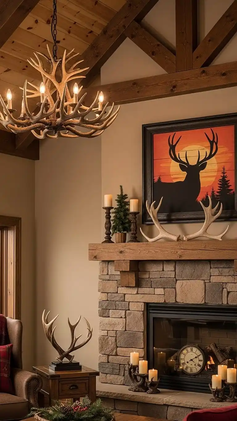 25 Stylish Western Ranch Bedroom Ideas for Any Home 14 12. Antler Decor