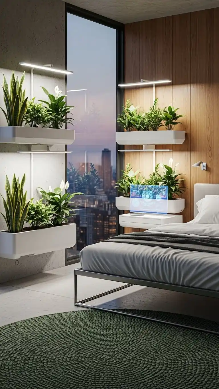 13 Futuristic Bedroom Ideas for a Sleek Modern Look 14 12. Biophilic Design with Futuristic Elements