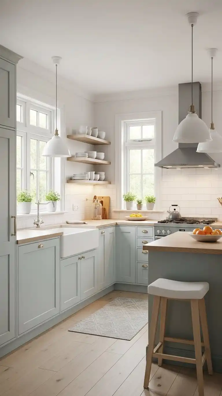21 Small Kitchen Layout Ideas for Better Flow 14 12. Bright and Light Layout