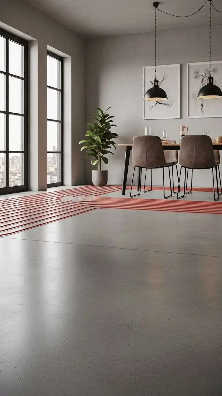 15 Bathroom Floor Ideas That Wow on Any Budget 14 12. Concrete Flooring for a Modern Look