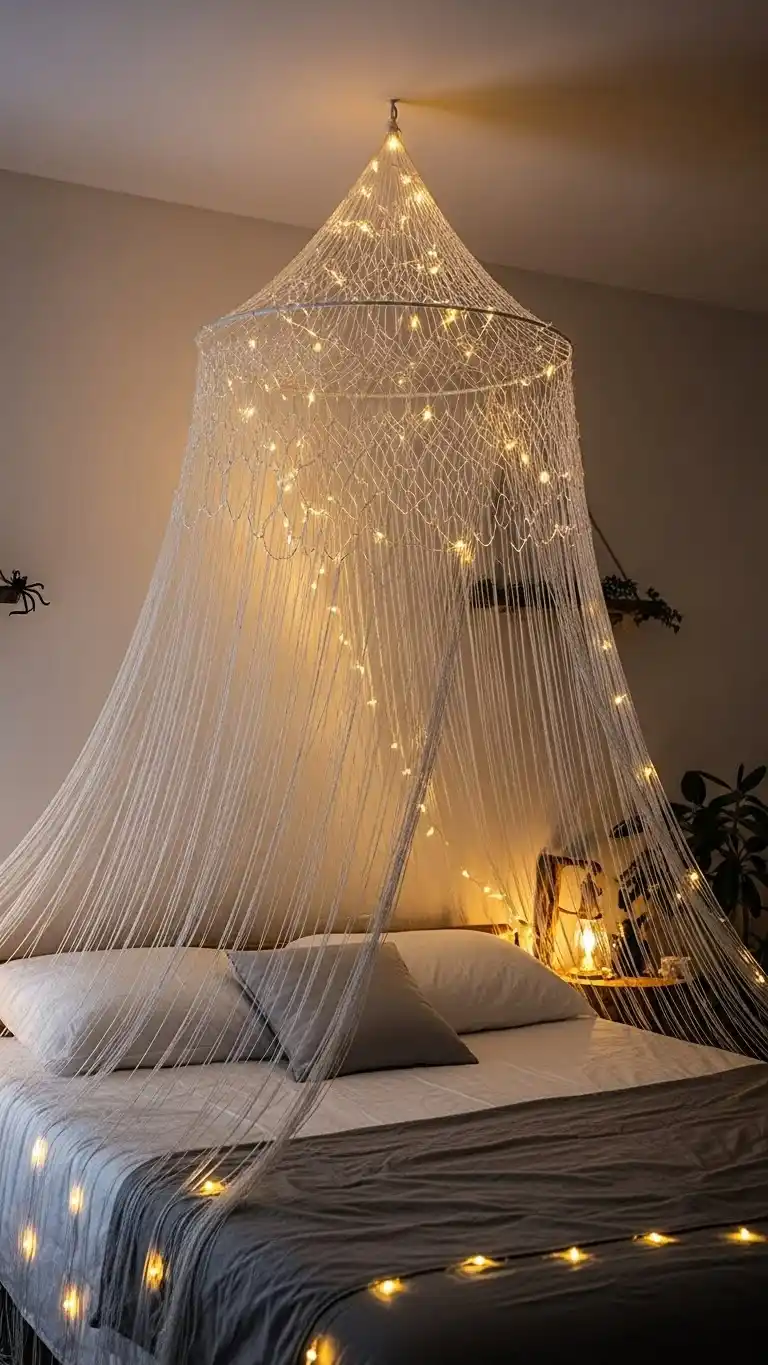 23 Spider Man Bedroom Ideas That Feel Bold and Playful 14 12. DIY Spider Web Canopy