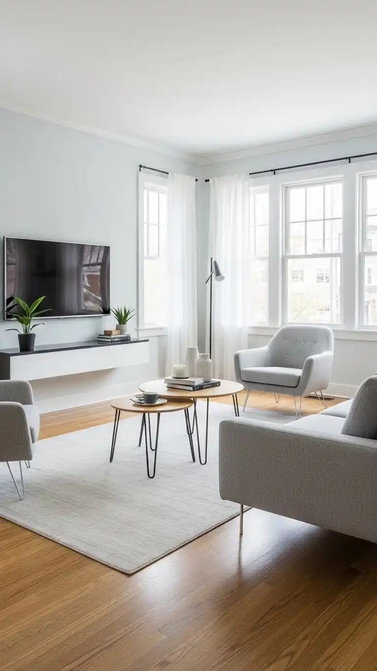 Minimalist Living Room Ideas for a Sleek, Modern Space 15 12. Keep the Floor Space Open