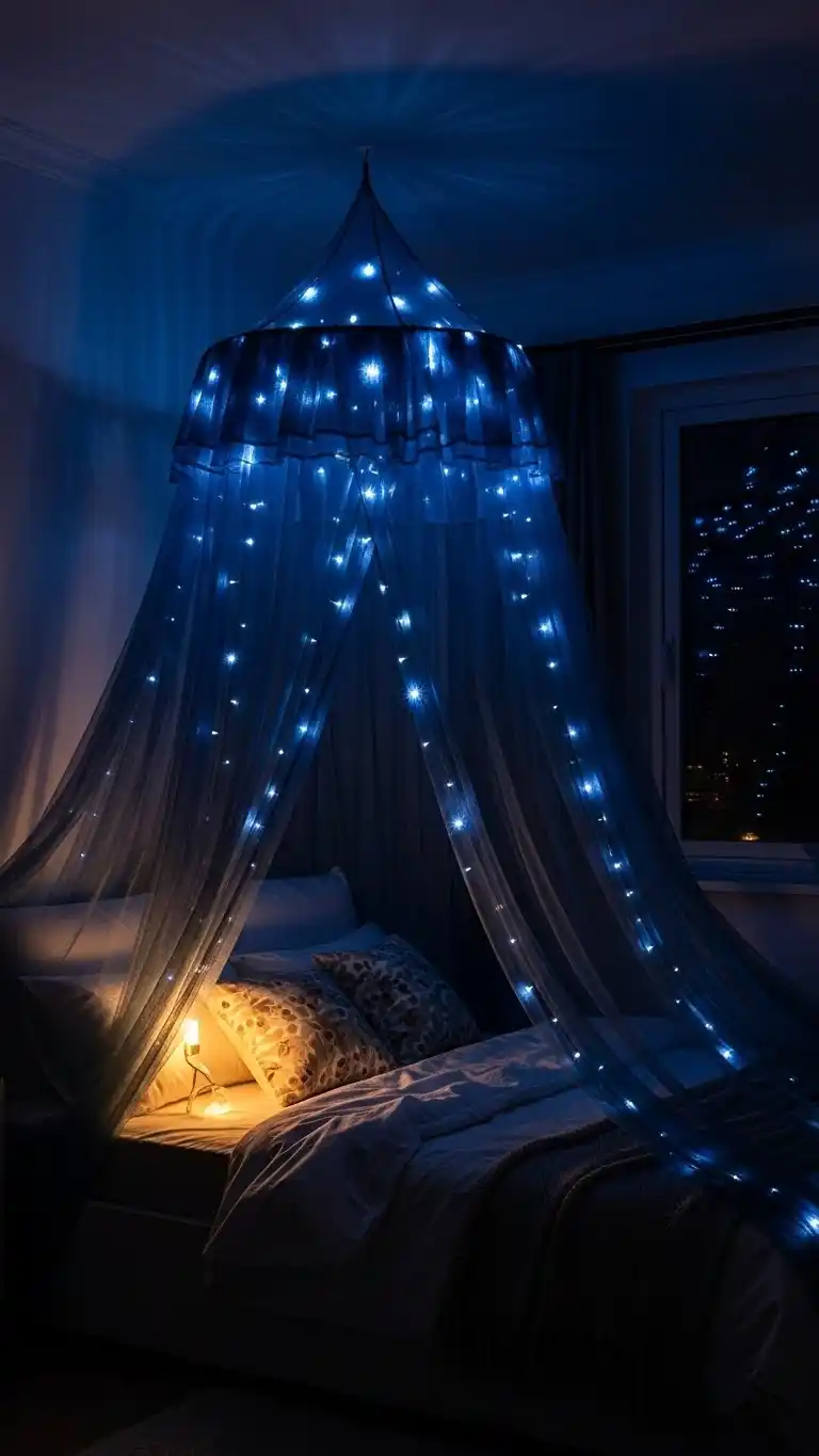 25 Space Themed Bedroom Ideas For Boy Toddlers You’ll Love 14 12. Space-Themed Canopy