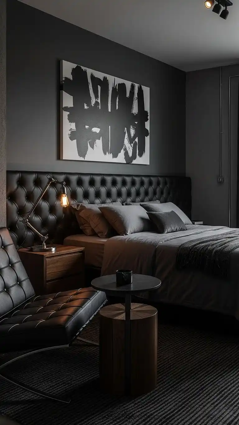 19 Bedroom Interior Ideas That Feel Warm & Inviting 14 12. Stylish Menās Bedroom