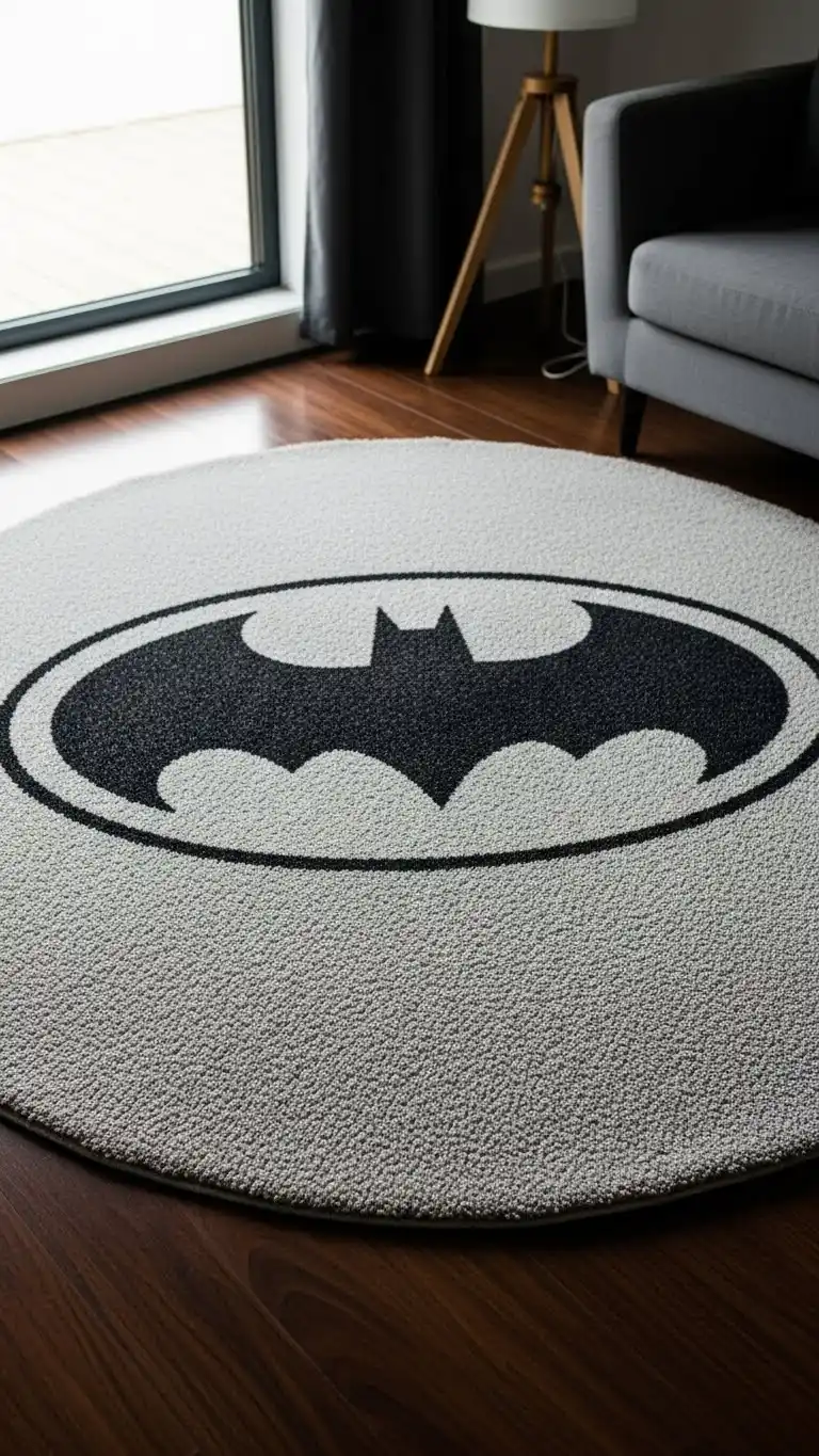 21 Batman Bedroom Ideas to Make Any Room Super Cool 15 13. Batman Logo Rugs