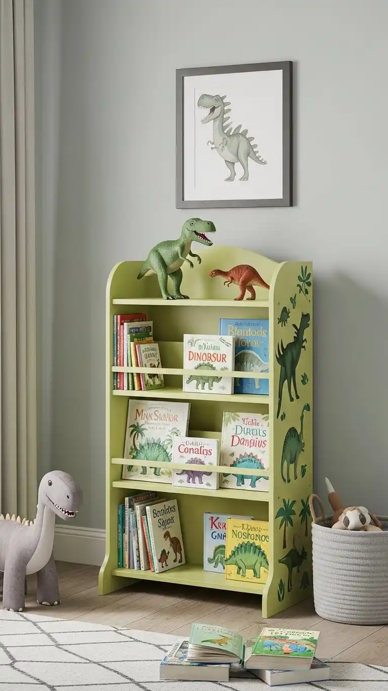21 Dinosaur Bedroom Ideas For Boy Toddlers You’ll Love 15 13. Dinosaur Bookshelf
