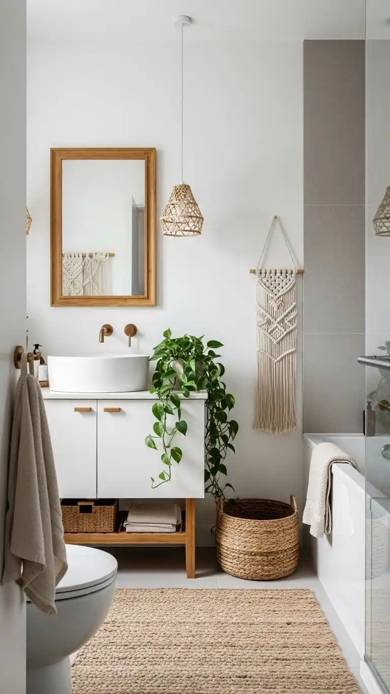 15 Easy Boho Bathroom Ideas to Refresh Your Space 15 13. Go for a Minimalist Boho Look
