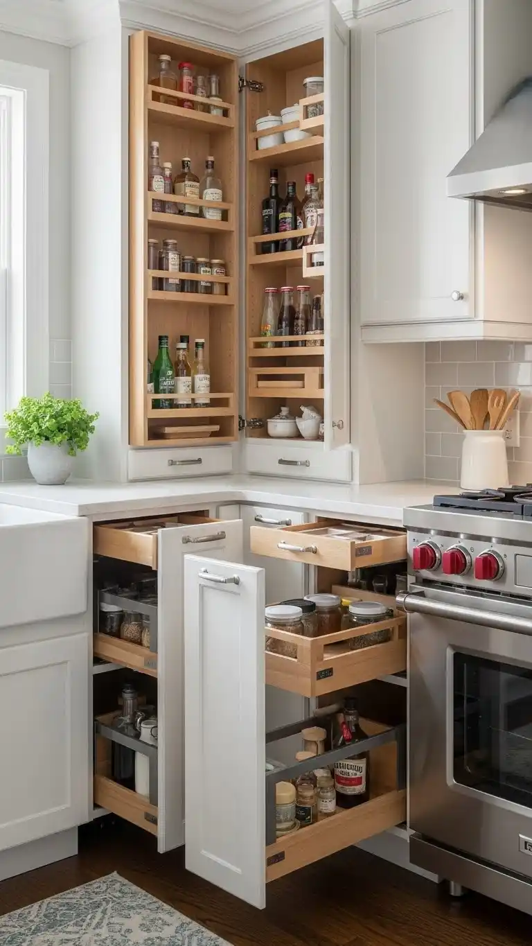 21 Small Kitchen Layout Ideas for Better Flow 15 13. Hidden Storage Layout