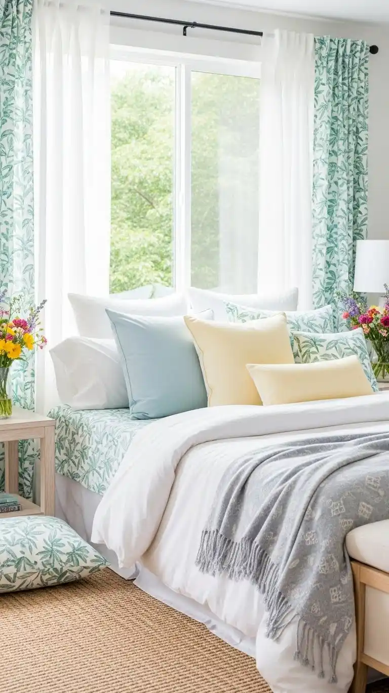 21 Simple Bedroom Decor Ideas on a Budget 15 13. Summer Bedroom Refresh