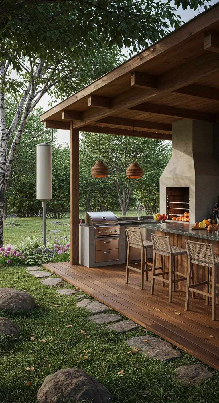 13 Modern Outdoor Kitchen Ideas for Every Backyard 15 13. Sustainable Materials and Green Features