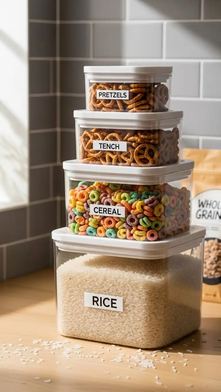 Kitchen Counter Organization Ideas for a Tidy, Stylish Space 16 13. Use Stackable Containers
