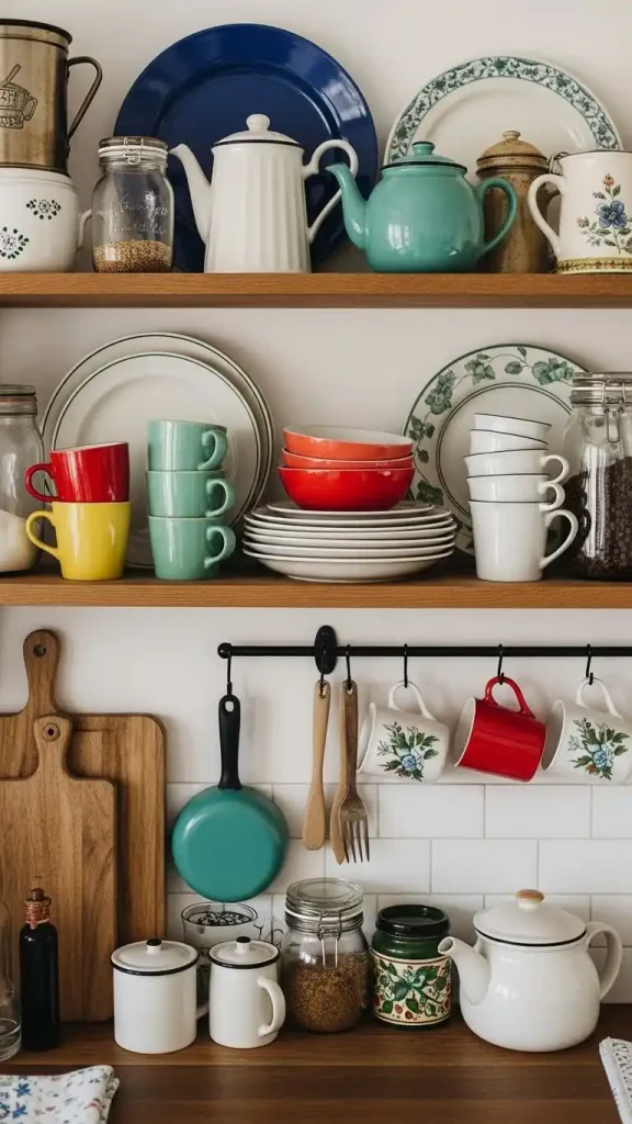 17 Boho Kitchen Ideas for a Warm, Relaxed Look 15 13. Vintage Kitchenware